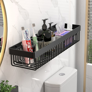 太空铝洗澡间厕所置物架网篮墙上壁挂浴室卫生间免打孔沐浴露架子