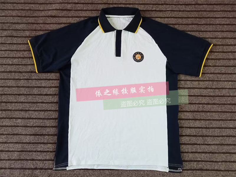 北京新学道学来图定制纯棉短袖夏纯棉polo衫t恤白色拼藏青色上衣
