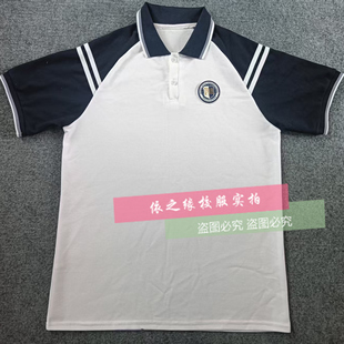 肇庆市致远学校服同款短袖白色拼藏青色上衣中小学翻领运动polo衫