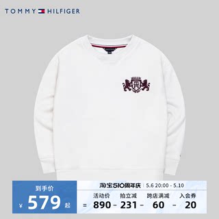 TOMMY儿童装加绒卫衣2023冬季新品男童女童套头保暖上衣打底衫潮