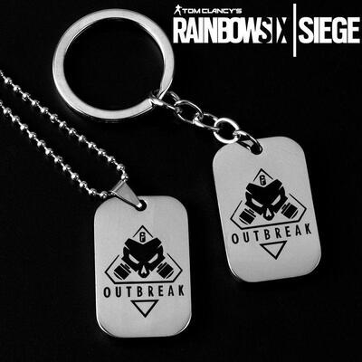 彩虹六号游戏周边学院Rainbow Six Siege钥匙扣项链运动学生帅气