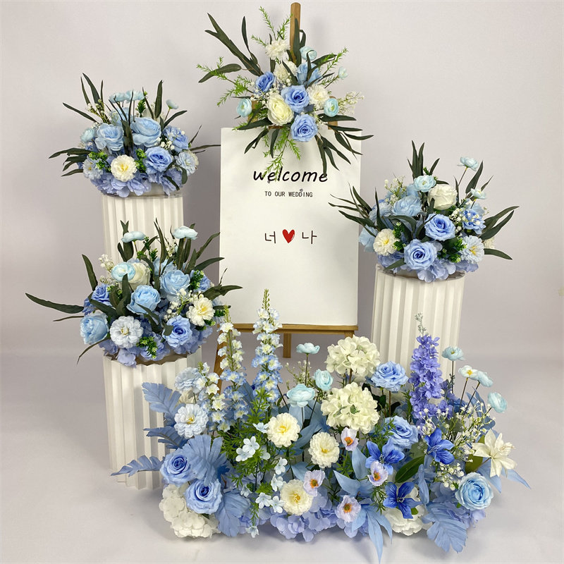 交车仪式布置花艺花球仿真花罗马柱装饰花假花交车仪式场景布置