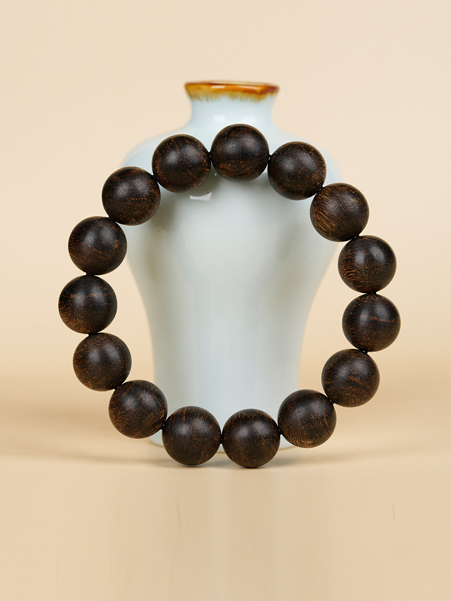 唐域沉水级印尼达拉干沉香手串黒奇楠软丝老料男女士佛珠单圈情侣
