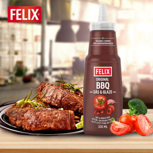 瑞典进口菲力斯烟熏味烧烤酱BBQ烧烤酱烤肉酱挤压瓶335ml