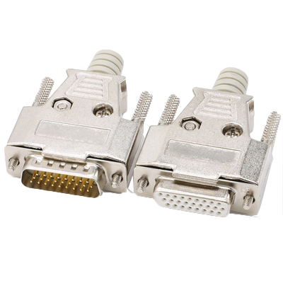 煌林 DB26针焊接头三排26黑胶芯公头母头焊线式塑料外壳金属外壳