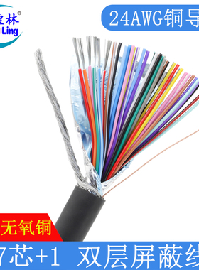 煌林HLing DB37芯双层屏蔽数据控制线 37芯连接线24AWG粗线通讯线