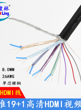 煌林HLing HDMI线 hdmi高清线散线HDMI工程线 3D 2.0版工程预埋线