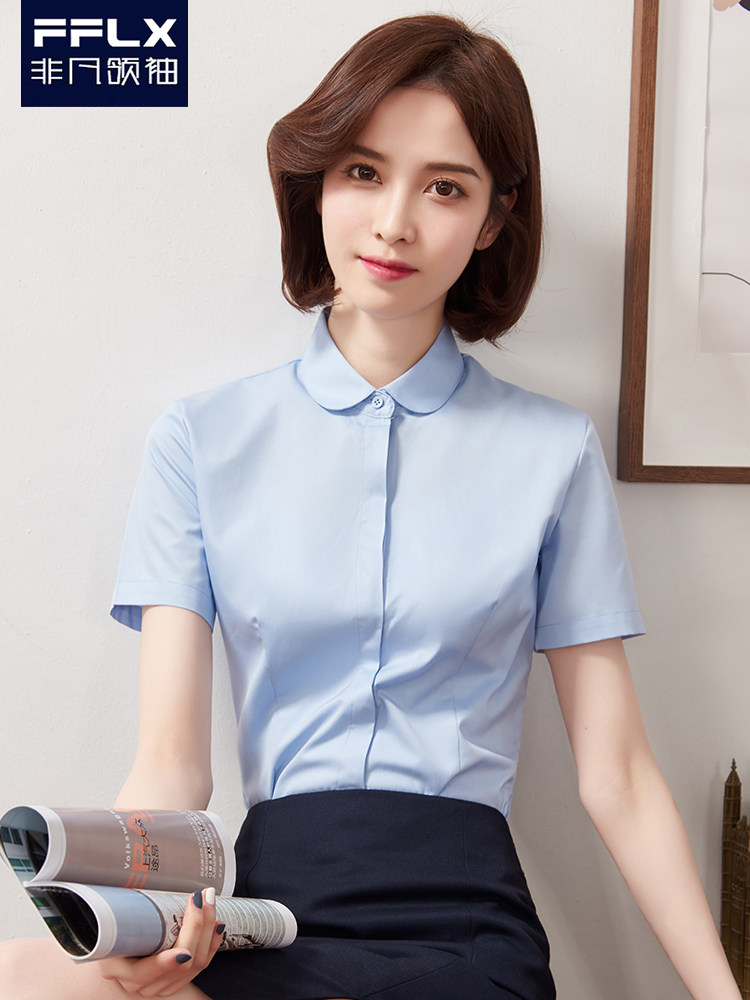 夏季商务正装工作服学生面试上衣工装上班职业装衬衣白衬衫女短袖
