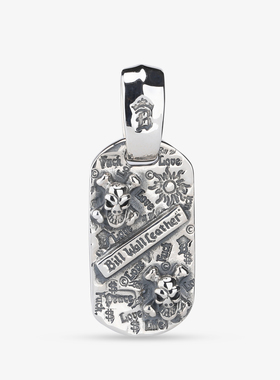 BWL男人配饰S925纯银涂鸦狗牌