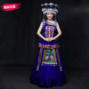 晴焱定制少数民族演出服苗族演出服装主持人歌手盛装女装大摆裙