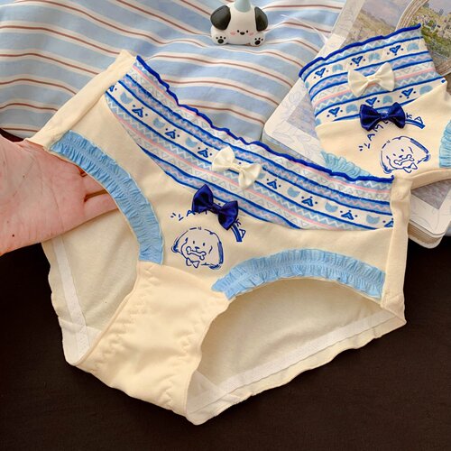 小甜崽 可爱高颜值拼接纯棉舒适内裤女生2026新款中腰三角裤透气