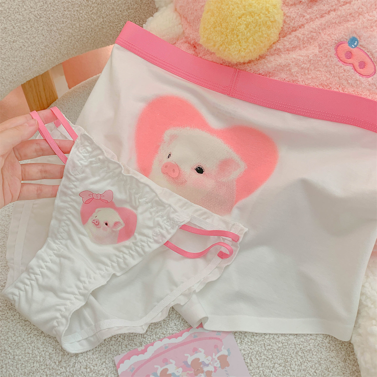 热恋小猪~情侣内裤一男一女款甜美风纯棉裆四角裤三角裤2026新款,女士内衣/男士内衣/家居服,男平角内裤,淘宝优惠券,粉丝福利购,淘宝优惠卷