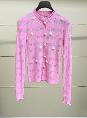 肆正品 25夏钉珠针织开衫LF25X21ZM387-250
