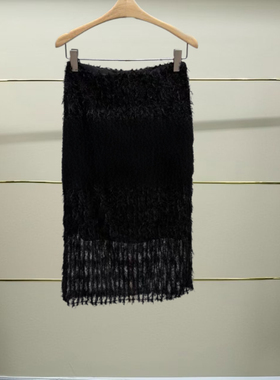 柒正品2025春款毛绒半身裙5P3D11210-250h