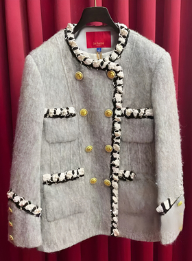 正品23冬灰色中长外套LF23D41SC122-230