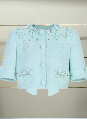 肆正品25夏蝴蝶结甜美钉珠外套LF25X51SC255-250