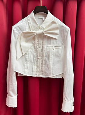 正品25春缎面蝴蝶结衬衫上衣LF25C41SB210-250