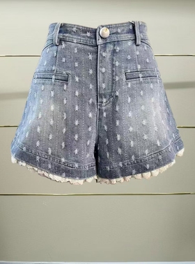 肆正品25夏 蝴蝶结牛仔短裤LF25X61NP456-250