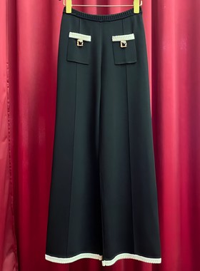 正品24秋黑色针织长裤LF24Q00ZP114-240