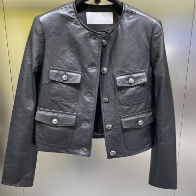 正品2024年冬季新款小香风真皮外套6L4LJ1600000-240
