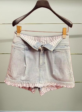 肆正品25夏条纹拼接牛仔半裙LF25X31NS060-250