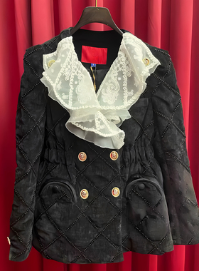 正品23冬法式浪漫黑色羽绒服LF23D31DC150-230