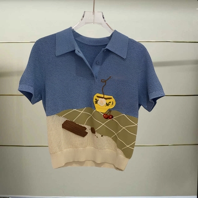 贰正品2025夏POLO领毛衫T恤25252M253138-250
