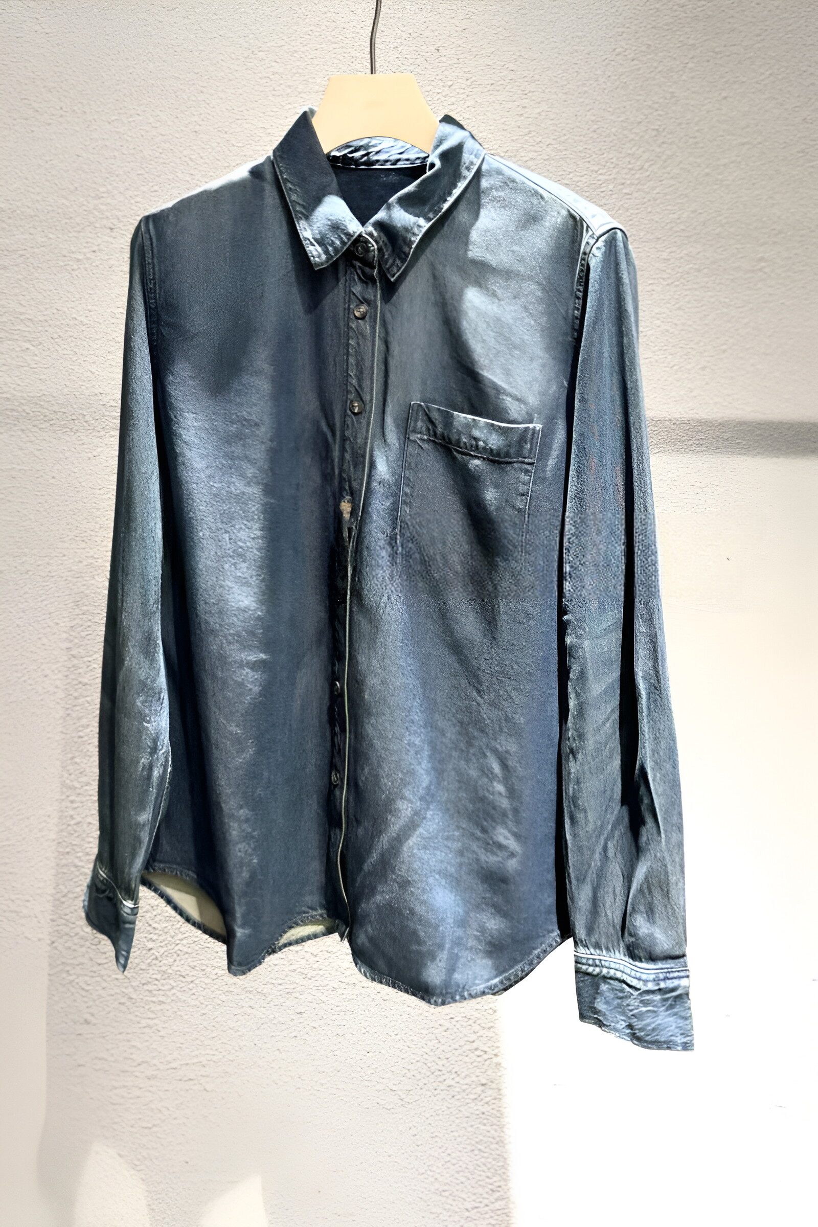 正品2024秋天丝长袖牛仔衬衫5O7215320-240