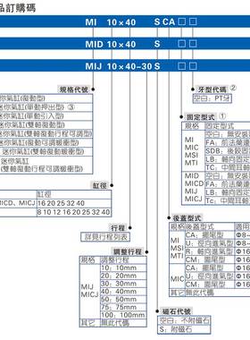 MI16X10X15X20X30X35X40X50X60X75X100X125-SCA-SU不锈钢迷你气缸