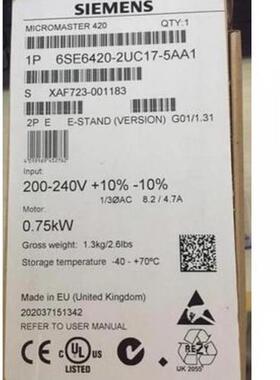 MM420变频器6SE6420-2UC11/12/13/15/17-2/7/5AA1无滤波器