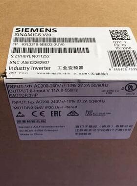 6SL3210-5BB22-2UV0原装V20变频器2.2KW 6SL32105BB222UV0