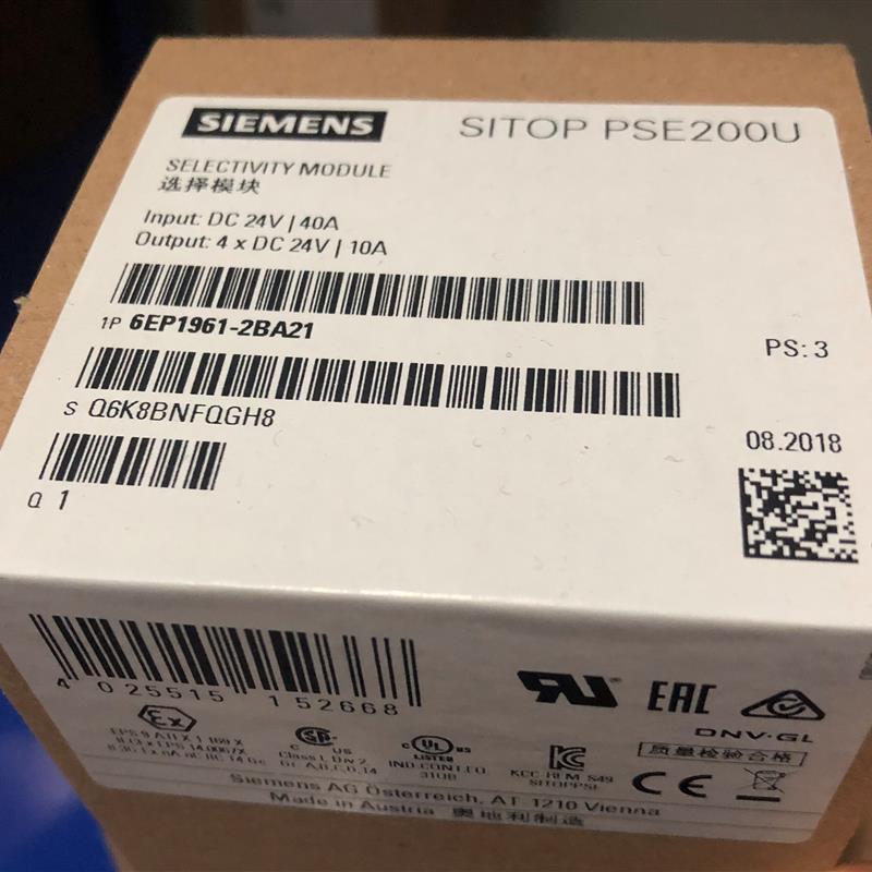 6EP1961-2BA21/SITOP PSE200U 10 A 选择性模块 4 通道