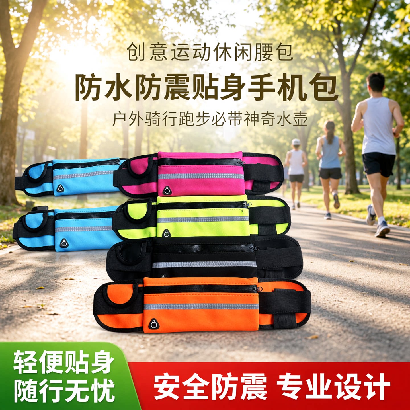 防水防震超轻跑步骑行水壶腰包
