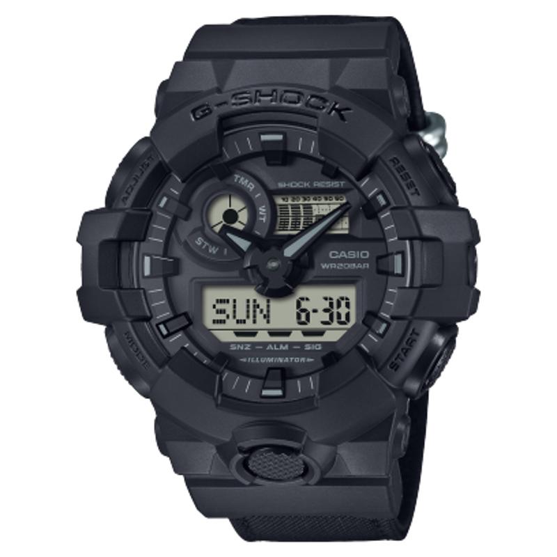 卡西欧GSHOCK男士全黑CORDURA环保布带多功能石英防水腕表