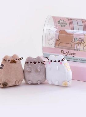 美国代购GUND Pusheen家庭三件套毛绒玩具软萌可爱收藏礼盒套装
