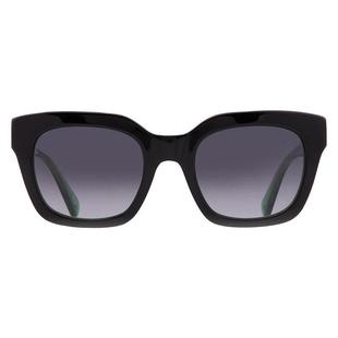 代购 spade女士太阳镜防紫外线遮光抗强光清晰视野方形黑色 kate