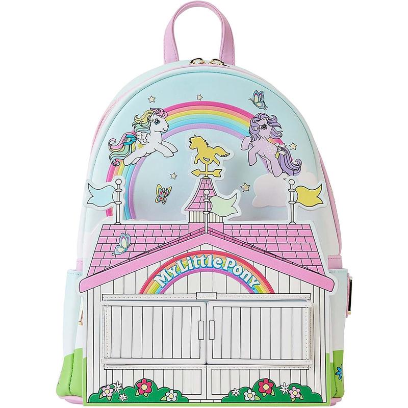 Loungefly背包男女迷你双肩包轻便携带可调节肩带顶部挂环多层