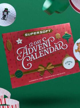 代购Callaway 卡拉威圣诞节限量版 Supersoft 高尔夫球12颗装日历