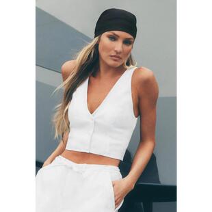 海外代购ALO YOGA女士运动T恤透气轻薄亚麻混纺深V领日常休闲