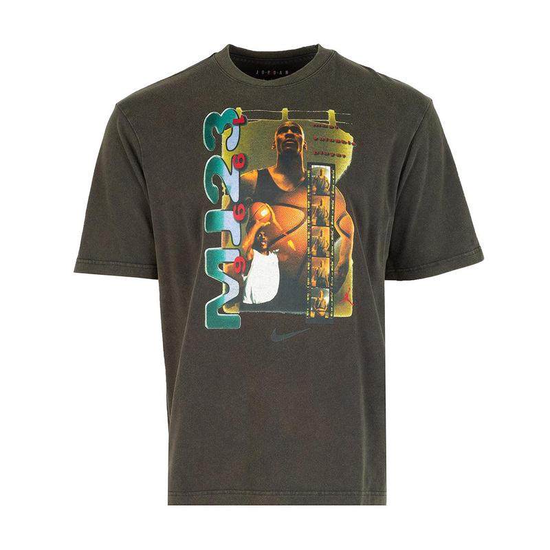 代购JORDAN男士运动T恤透气吸湿耐用舒适100棉短袖圆领印花图案