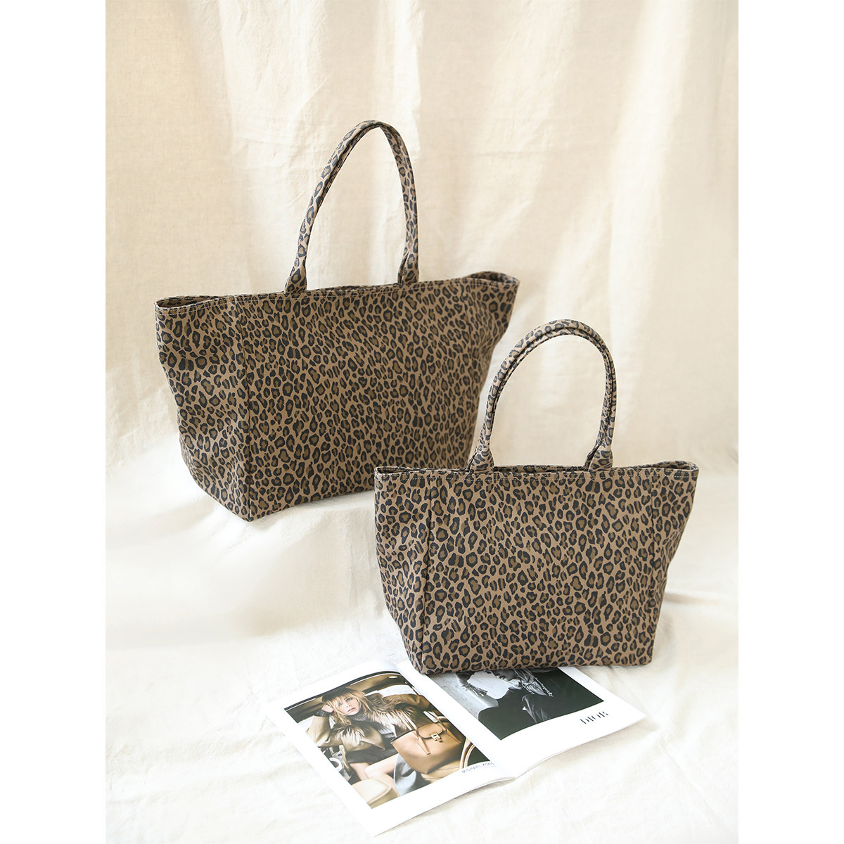 麻霖复古时髦定制豹纹棉布带拉链大容量托特包手拎腋下挎包,服饰配件/皮带/帽子/围巾,其他配件,淘宝优惠券,粉丝福利购,淘宝优惠卷