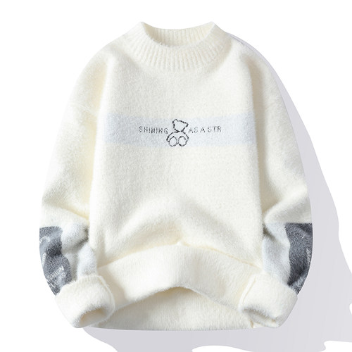 水貂绒毛衣男2025新款秋冬加厚