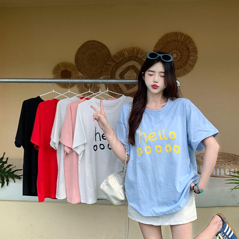 大码胖mm夏韩版正肩圆领短袖T恤