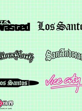 GTA侠盗猎车Wasted罪恶都市 圣安地列斯洛杉矶汽车窗电动摩托贴纸