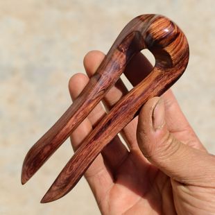 U型发簪新中式女古风高级感轻奢风发量多木质发钗日常通勤木簪子