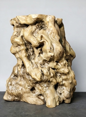 守一孤品◆实木根雕台灯底座花架子目墩子木雕根雕新中式装饰摆件