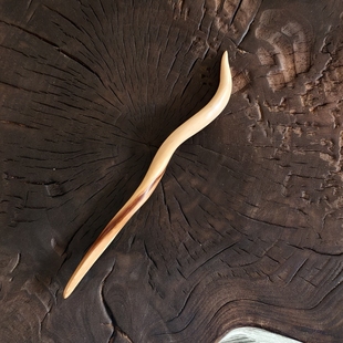 崖柏细发簪双色扭曲随型中国风古风汉服旗袍日常穿搭出勤木簪子