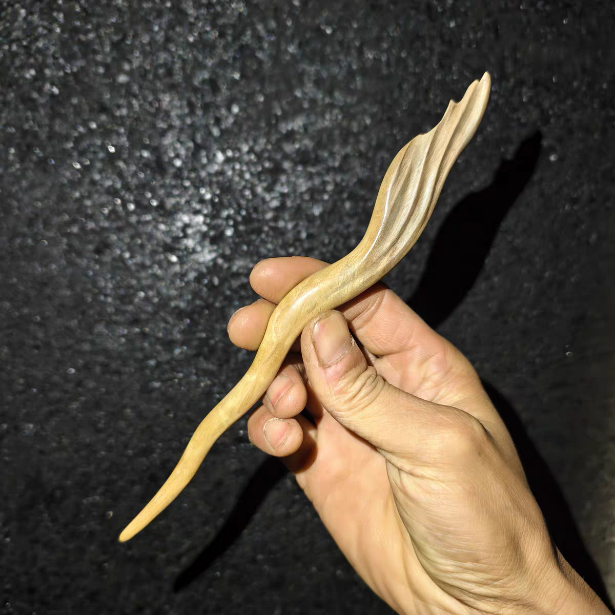 守一原创《素柔》枯木金丝楠木发簪水波纹灵动柔美汉服日常木簪子