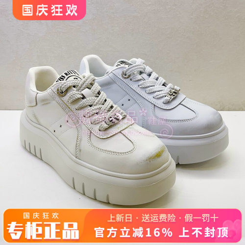 正品Kiss Kitty女鞋2025春新款系带休闲带小白鞋板鞋SA65134-61