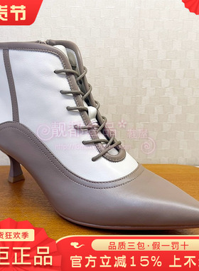 正品蹀愫ts女鞋热销秋季新款细跟高跟尖头简约时装短靴TA54704-12